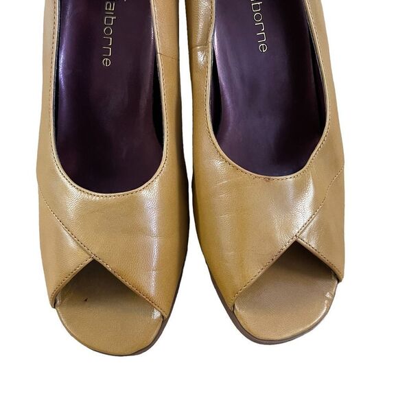 Liz Claiborne ~ Beatrix Open Toe Pump ~ size 7 ~ 3” stacked heel - Picture 2 of 9